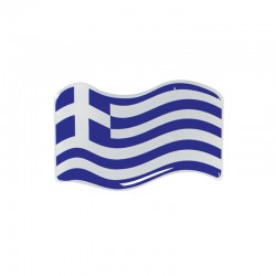 Αυτοκόλλητο Αυτοκινήτου Ελληνική Κυματιστή Σημαία 6,8cm x 4cm Με Επικάλυψη Σμάλτου 1 Τεμάχιο 20025