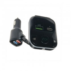 Fm Transmitter Με Bluetooth, Φορτιστής 2 USB, Οθόνη LCD PL-658 Μαύρο 1 Τεμάχιο