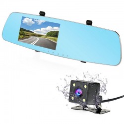 Βίντεο καταγραφέας DVR 1080 FULL HD με 4" LCD οθόνη στον καθρέφτη με κάμερα οπισθοπορείας και καταγραφή